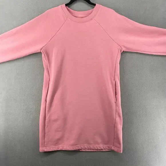 Pact Organic Cotton Blend Crew Neck Pullover Tunic Sweatshirt Womens M Pockets - Picture 5 of 15